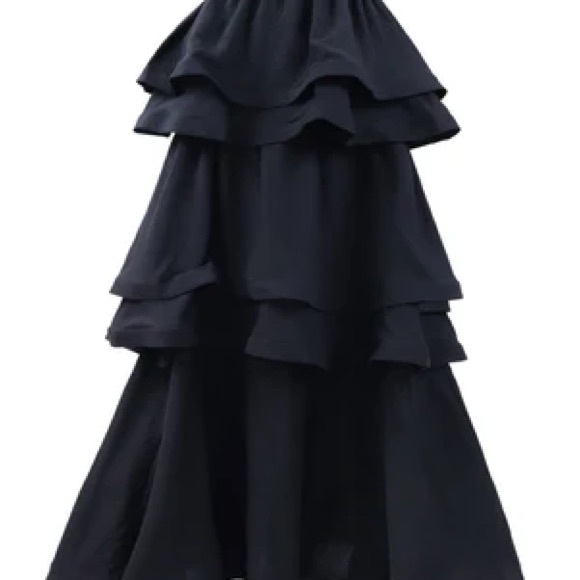 Buru Teagan Tiered Blue Midi Skirt - Picture 3 of 3